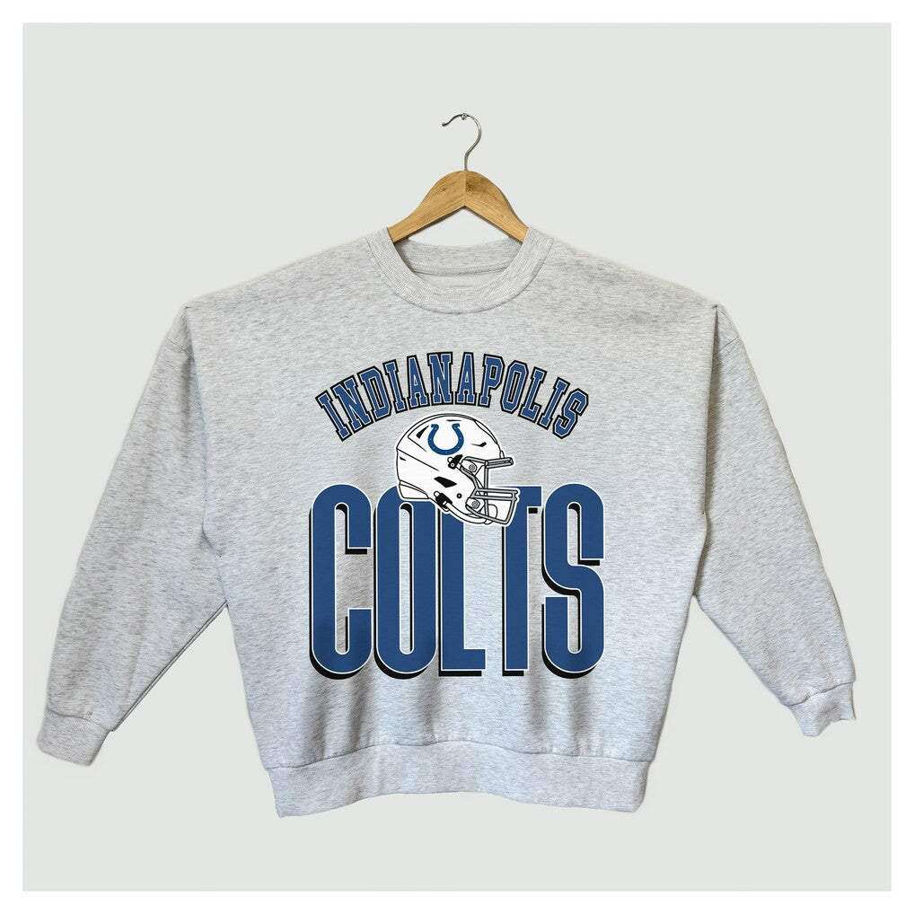 Indianapolis Colts Gameday Couture Women's Fierce Focus Premium Oversized Fleece Pullover Sweatshirt - Ash discount