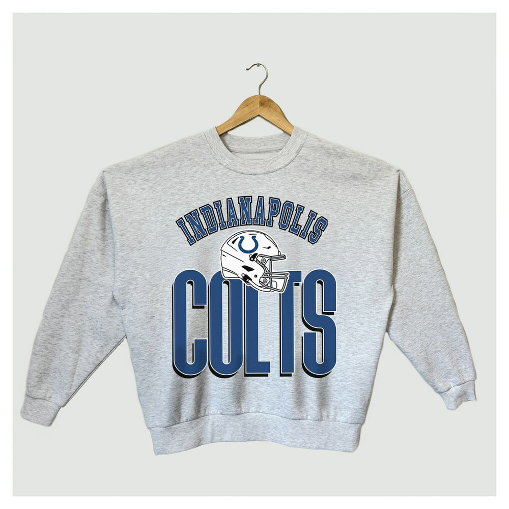 Indianapolis Colts Gameday Couture Women's Fierce Focus Premium Oversized Fleece Pullover Sweatshirt - Ash discount