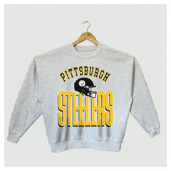Pittsburgh Steelers Gameday Couture Women's Fierce Focus Premium Oversized Fleece Pullover Sweatshirt - Ash on sale