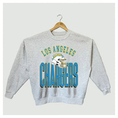 Los Angeles Chargers Gameday Couture Women's Fierce Focus Premium Oversized Fleece Pullover Sweatshirt - Ash discount