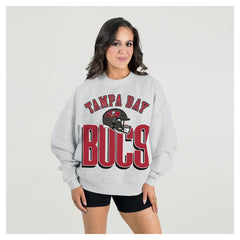 Tampa Bay Buccaneers Gameday Couture Women's Fierce Focus Premium Oversized Fleece Pullover Sweatshirt - Ash for sale