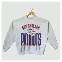 New England Patriots Gameday Couture Women's Fierce Focus Premium Oversized Fleece Pullover Sweatshirt - Ash cheap