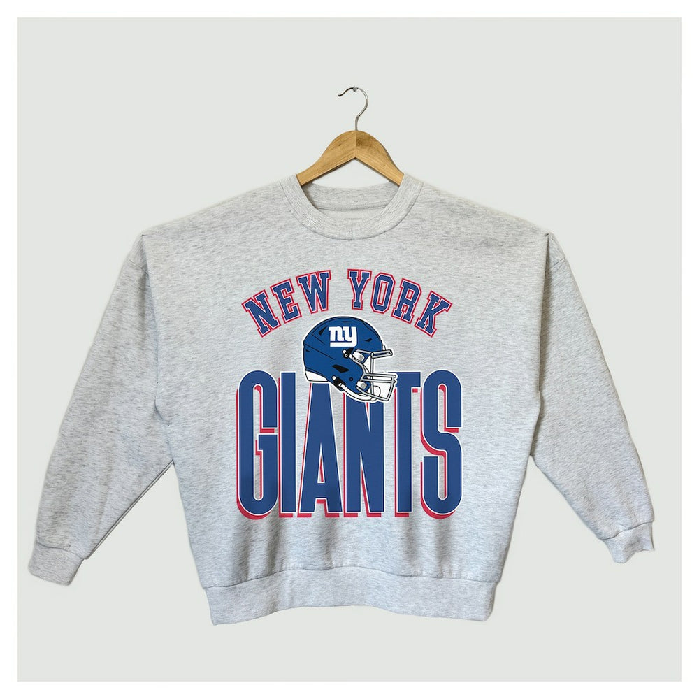 New York Giants Gameday Couture Women's Fierce Focus Premium Oversized Fleece Pullover Sweatshirt - Ash sale