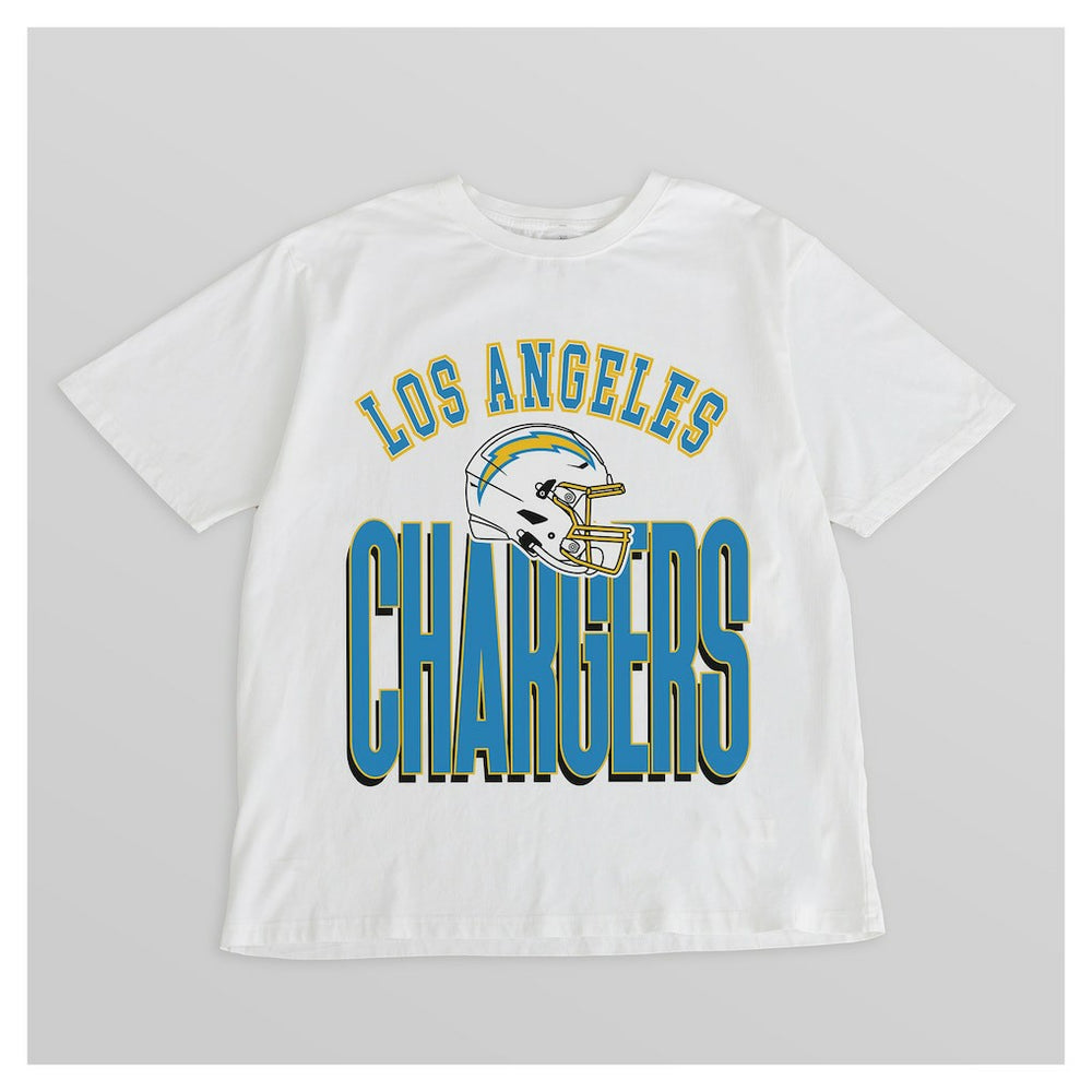 Los Angeles Chargers Gameday Couture Women's Oversized Classic Fierce Focus T-Shirt - White discount