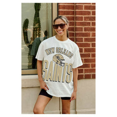 New Orleans Saints Gameday Couture Women's Oversized Classic Fierce Focus T-Shirt - White sale