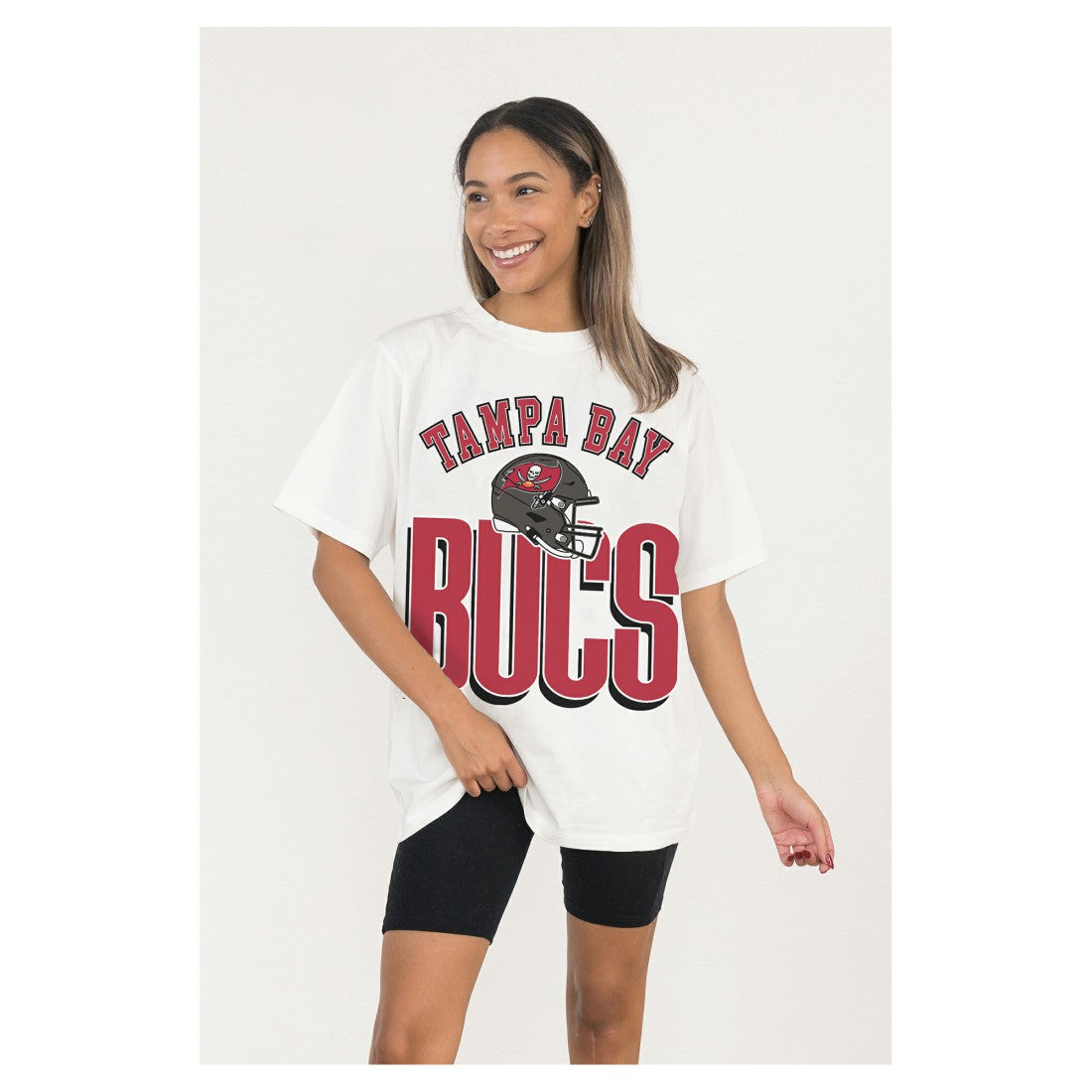 Tampa Bay Buccaneers Gameday Couture Women's Oversized Classic Fierce Focus T-Shirt - White outlet