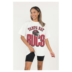 Tampa Bay Buccaneers Gameday Couture Women's Oversized Classic Fierce Focus T-Shirt - White outlet