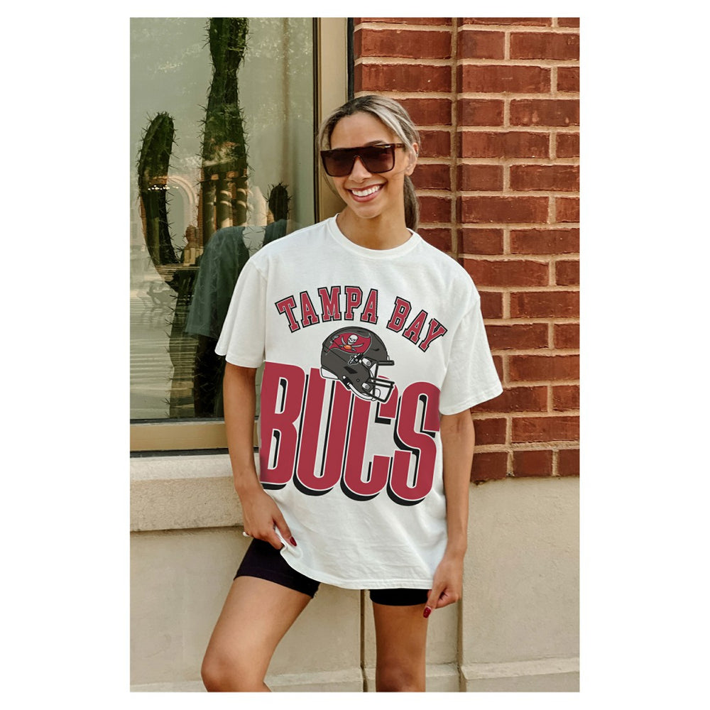 Tampa Bay Buccaneers Gameday Couture Women's Oversized Classic Fierce Focus T-Shirt - White outlet