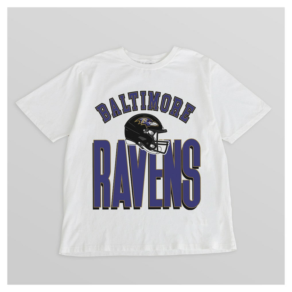 Baltimore Ravens Gameday Couture Women's Oversized Classic Fierce Focus T-Shirt - White cheap