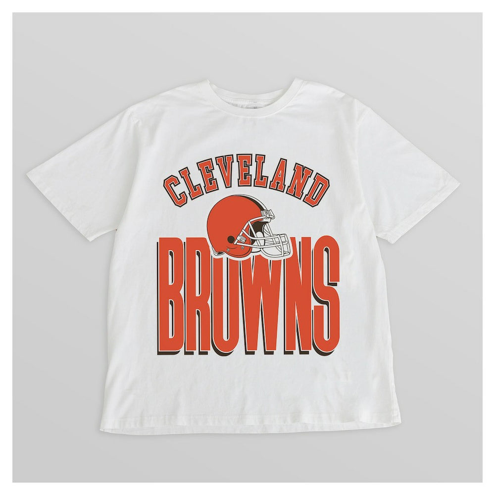 Cleveland Browns Gameday Couture Women's Oversized Classic Fierce Focus T-Shirt - White discount