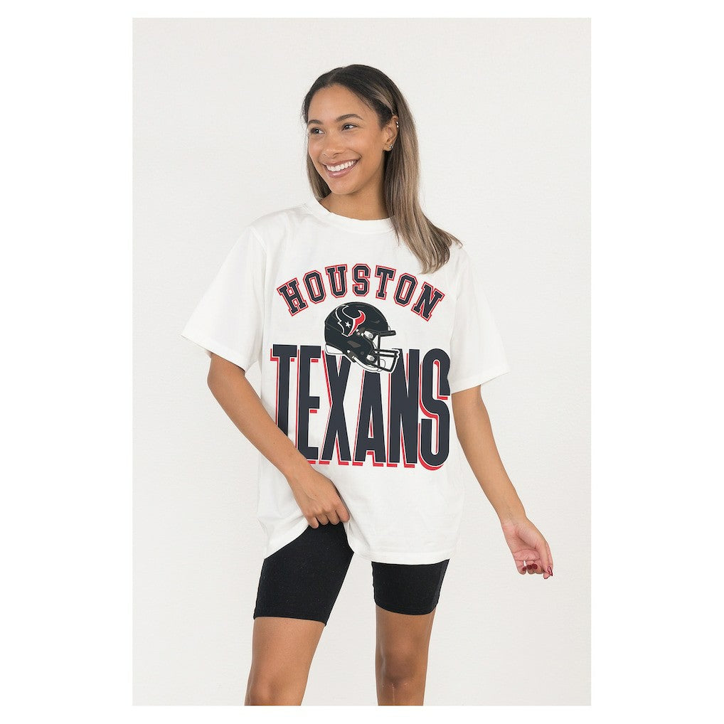Houston Texans Gameday Couture Women's Oversized Classic Fierce Focus T-Shirt - White outlet