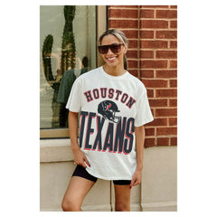 Houston Texans Gameday Couture Women's Oversized Classic Fierce Focus T-Shirt - White outlet