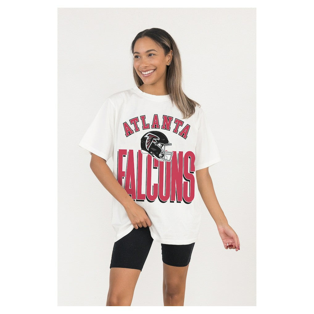 Atlanta Falcons Gameday Couture Women's Oversized Classic Fierce Focus T-Shirt - White outlet