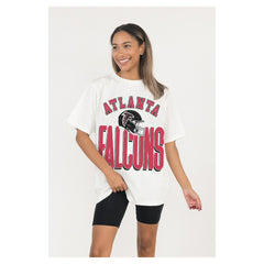 Atlanta Falcons Gameday Couture Women's Oversized Classic Fierce Focus T-Shirt - White outlet