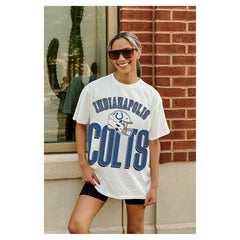 Indianapolis Colts Gameday Couture Women's Oversized Classic Fierce Focus T-Shirt - White outlet