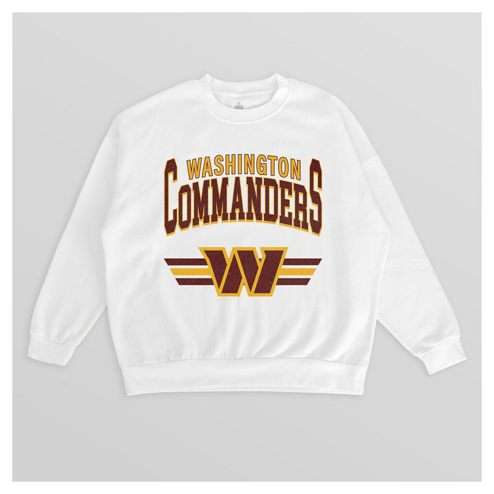 Washington Commanders Gameday Couture Women's Swift Strike Premium Oversized Fleece Pullover Sweatshirt - White for sale
