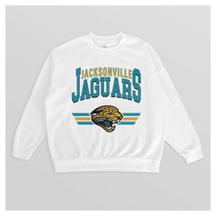 Jacksonville Jaguars Gameday Couture Women's Swift Strike Premium Oversized Fleece Pullover Sweatshirt - White cheap
