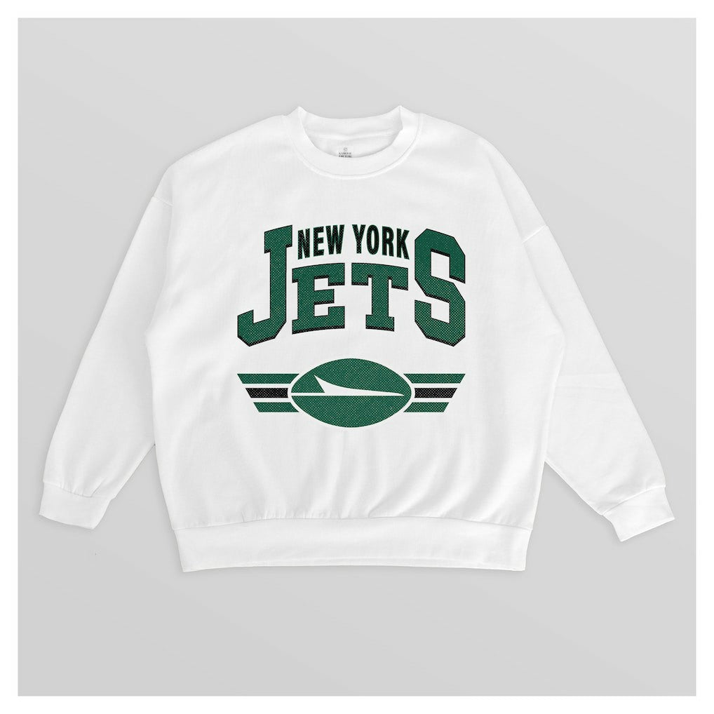 New York Jets Gameday Couture Women's Swift Strike Premium Oversized Fleece Pullover Sweatshirt - White for sale