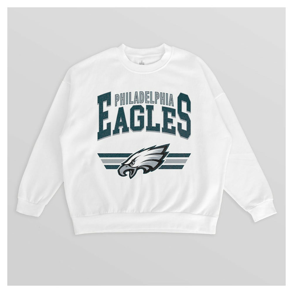 Philadelphia Eagles Gameday Couture Women's Swift Strike Premium Oversized Fleece Pullover Sweatshirt - White sale