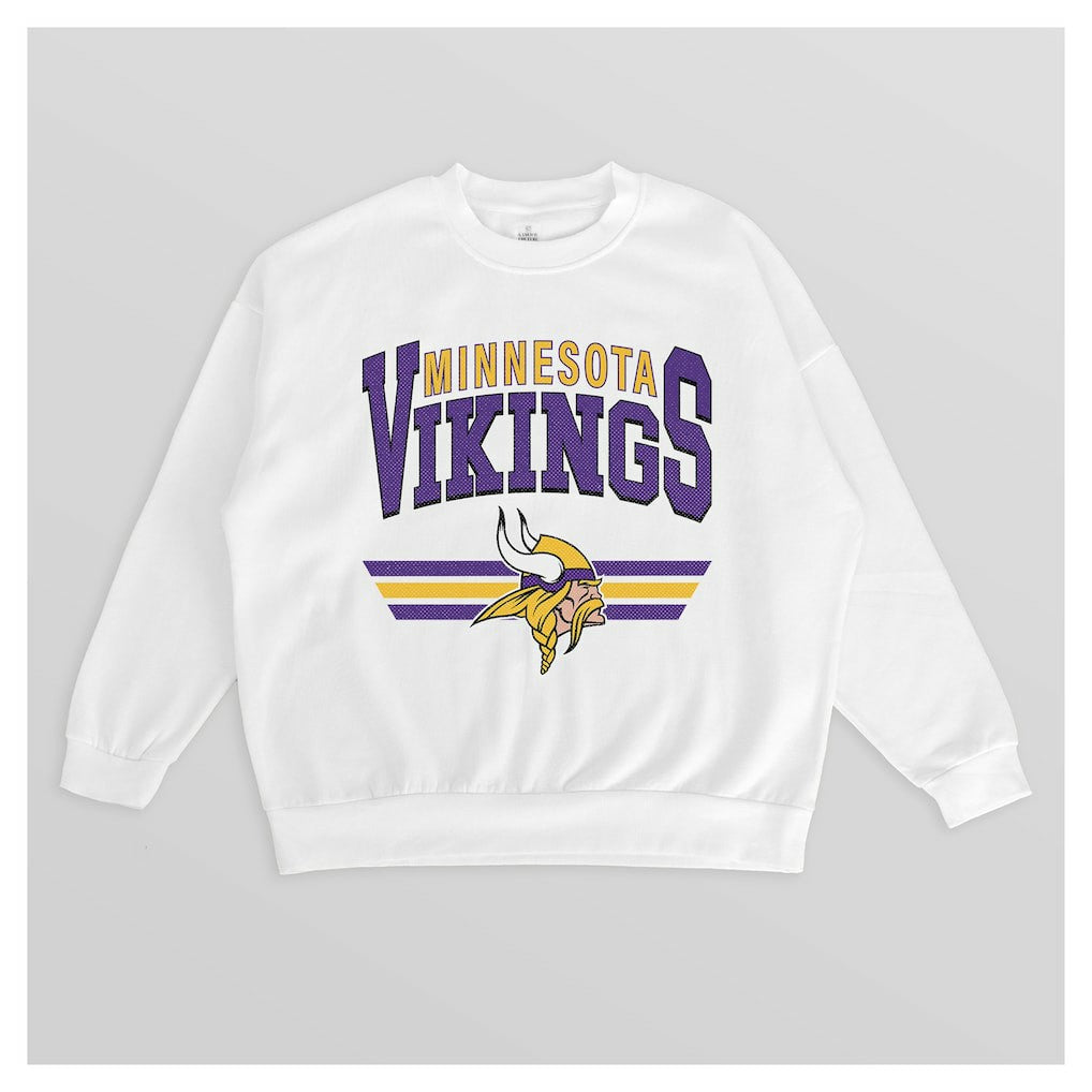 Minnesota Vikings Gameday Couture Women's Swift Strike Premium Oversized Fleece Pullover Sweatshirt - White sale