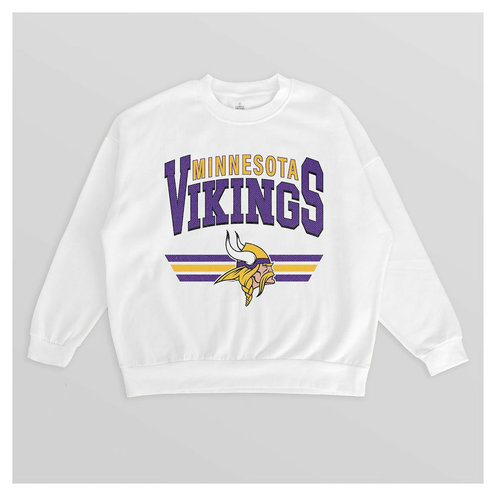Minnesota Vikings Gameday Couture Women's Swift Strike Premium Oversized Fleece Pullover Sweatshirt - White sale