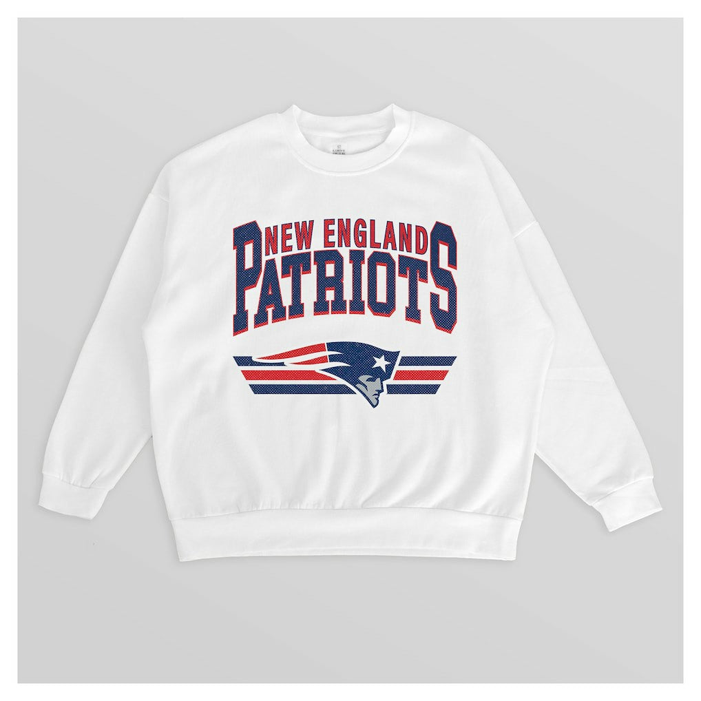 New England Patriots Gameday Couture Women's Swift Strike Premium Oversized Fleece Pullover Sweatshirt - White outlet