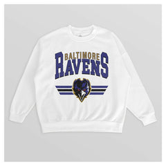 Baltimore Ravens Gameday Couture Women's Swift Strike Premium Oversized Fleece Pullover Sweatshirt - White online