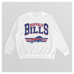 Buffalo Bills Gameday Couture Women's Swift Strike Premium Oversized Fleece Pullover Sweatshirt - White sale