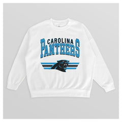 Carolina Panthers Gameday Couture Women's Swift Strike Premium Oversized Fleece Pullover Sweatshirt - White sale
