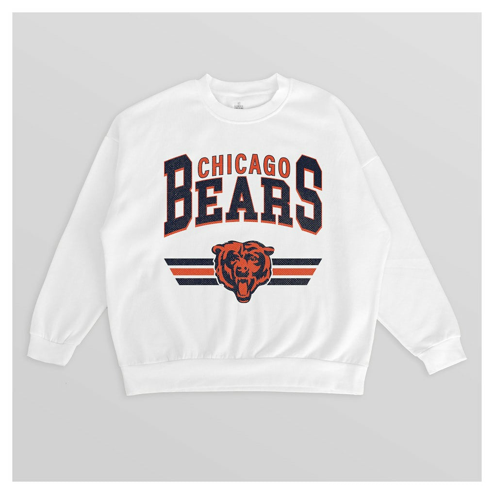 Chicago Bears Gameday Couture Women's Swift Strike Premium Oversized Fleece Pullover Sweatshirt - White discount