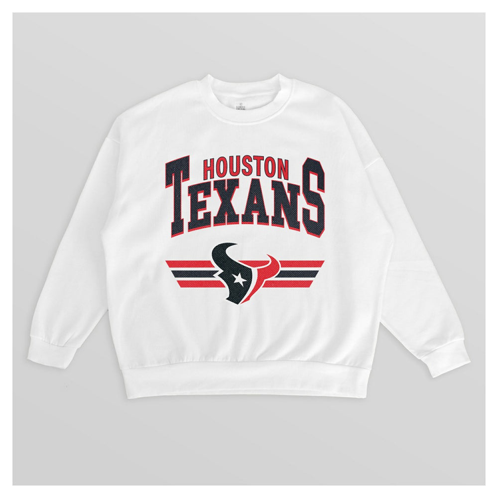 Houston Texans Gameday Couture Women's Swift Strike Premium Oversized Fleece Pullover Sweatshirt - White for sale