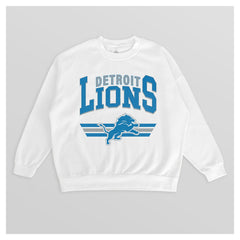 Detroit Lions Gameday Couture Women's Swift Strike Premium Oversized Fleece Pullover Sweatshirt - White sale