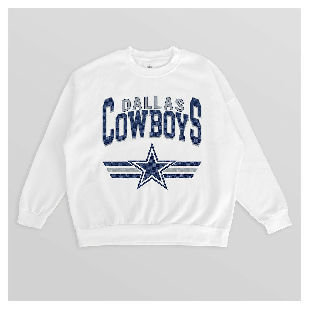 Dallas Cowboys Gameday Couture Women's Swift Strike Premium Oversized Fleece Pullover Sweatshirt - White outlet