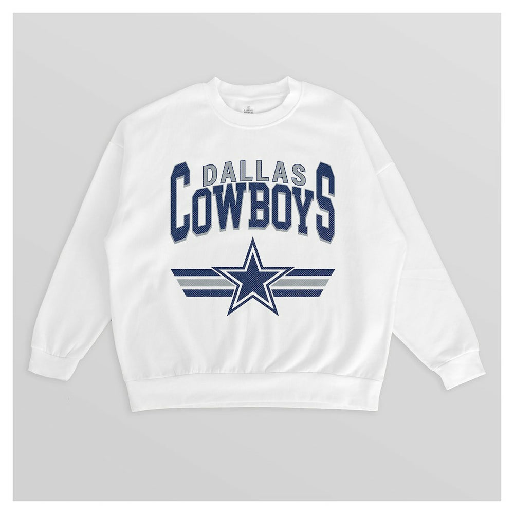 Dallas Cowboys Gameday Couture Women's Swift Strike Premium Oversized Fleece Pullover Sweatshirt - White outlet