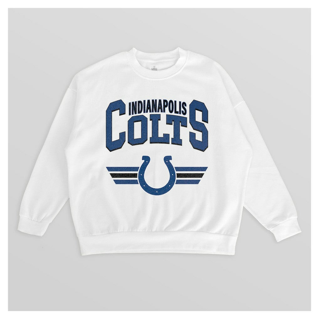 Indianapolis Colts Gameday Couture Women's Swift Strike Premium Oversized Fleece Pullover Sweatshirt - White outlet