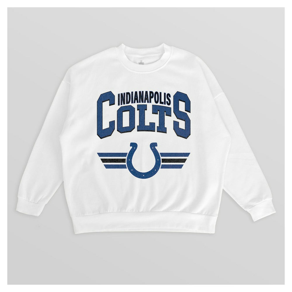 Indianapolis Colts Gameday Couture Women's Swift Strike Premium Oversized Fleece Pullover Sweatshirt - White outlet