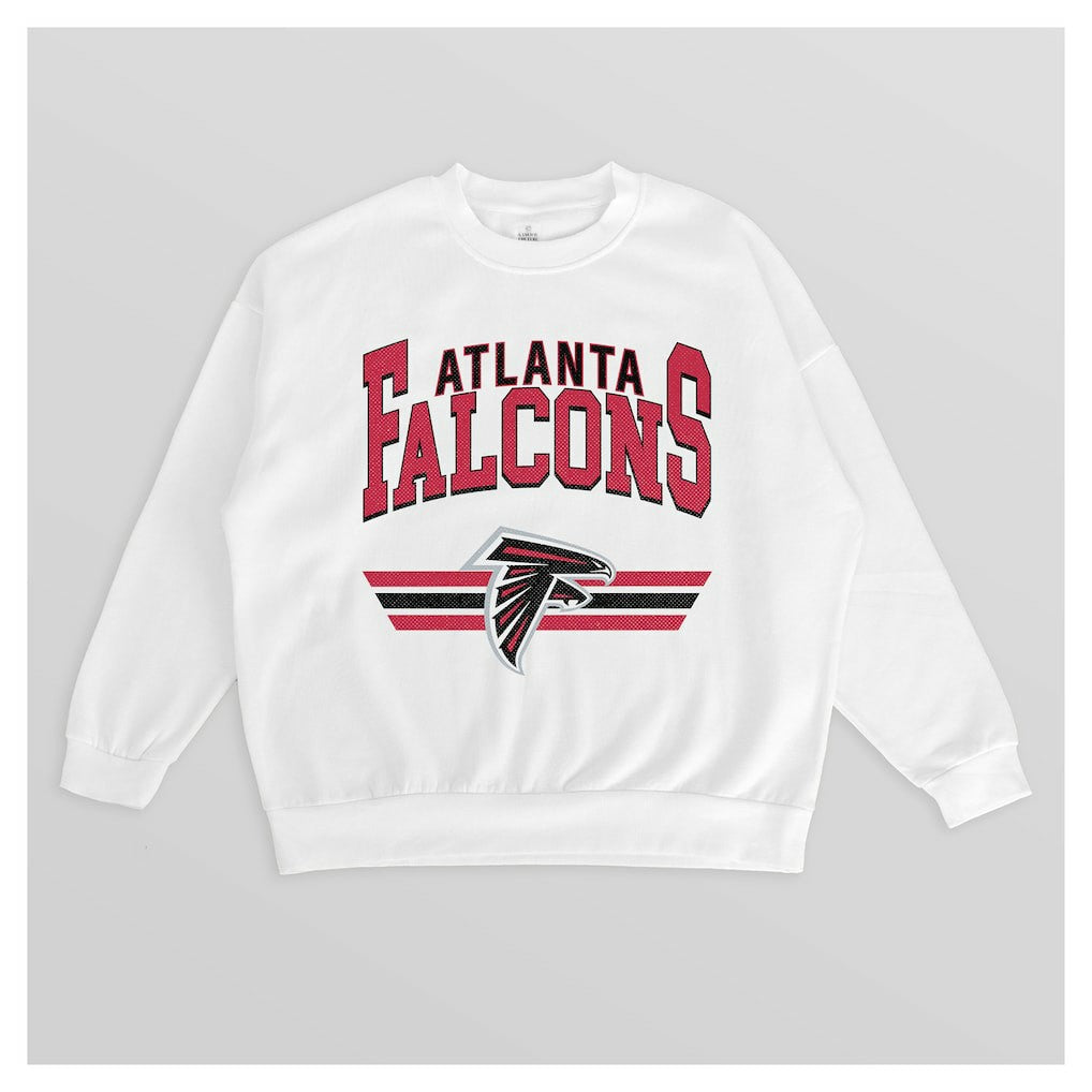Atlanta Falcons Gameday Couture Women's Swift Strike Premium Oversized Fleece Pullover Sweatshirt - White for sale