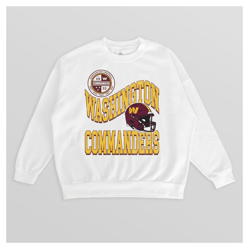 Washington Commanders Gameday Couture Women's Oversized Hard Earned Premium Fleece Pullover Sweatshirt - White discount