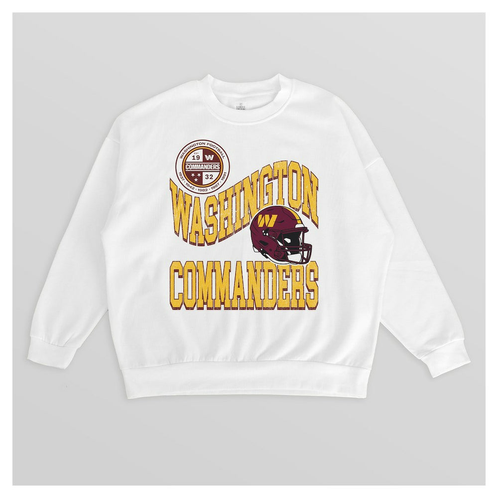 Washington Commanders Gameday Couture Women's Oversized Hard Earned Premium Fleece Pullover Sweatshirt - White discount