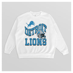 Detroit Lions Gameday Couture Women's Oversized Hard Earned Premium Fleece Pullover Sweatshirt - White cheap