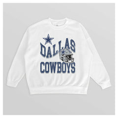 Dallas Cowboys Gameday Couture Women's Oversized Hard Earned Premium Fleece Pullover Sweatshirt - White for sale