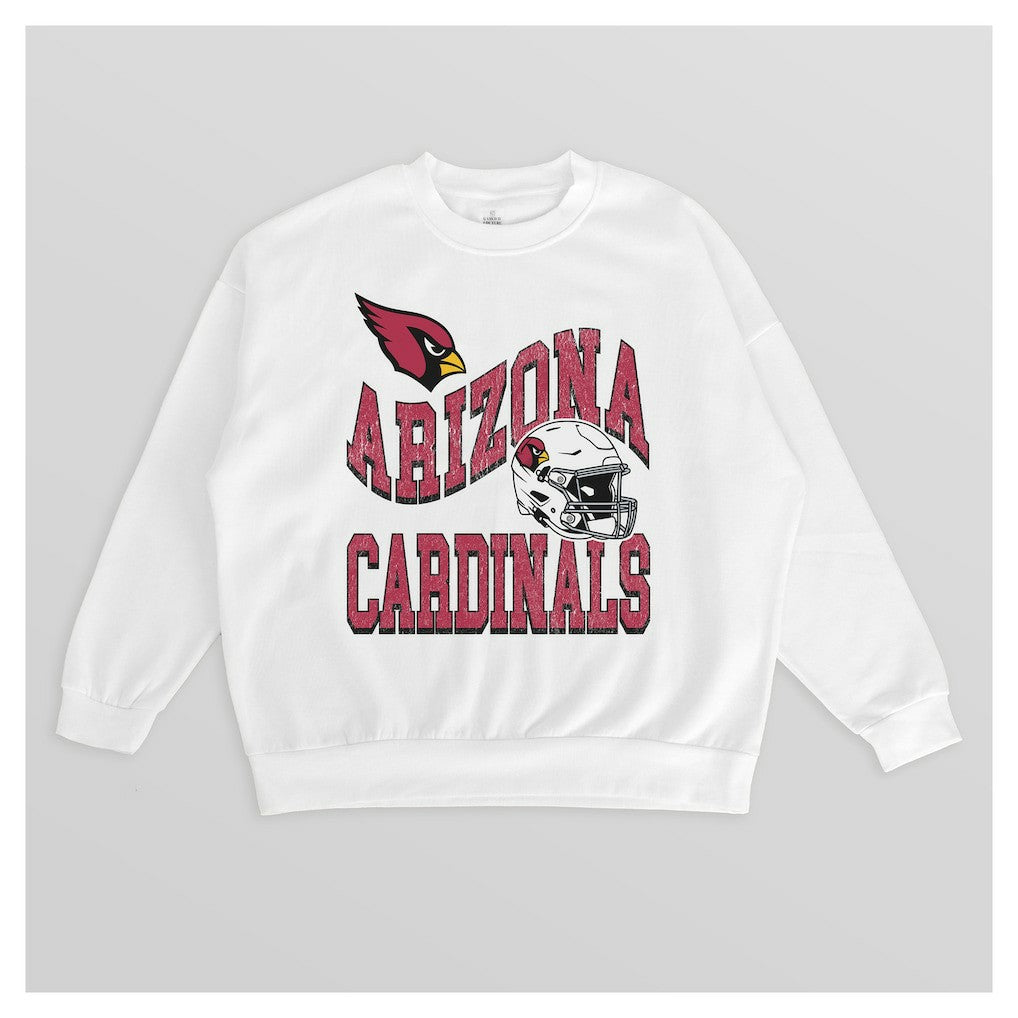 Arizona Cardinals Gameday Couture Women's Oversized Hard Earned Premium Fleece Pullover Sweatshirt - White outlet