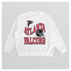 Atlanta Falcons Gameday Couture Women's Oversized Hard Earned Premium Fleece Pullover Sweatshirt - White on sale