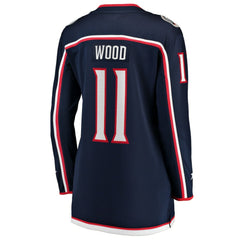 Miles Wood Columbus Blue Jackets Fanatics Women's Home Breakaway Jersey Navy