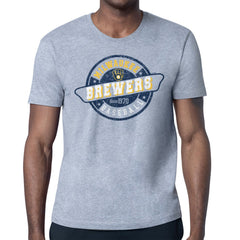 Milwaukee Brewers Starter Route 66 Team Logo T-Shirt - Heather Gray