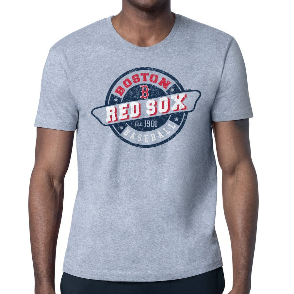 Boston Red Sox Starter Route 66 Team Logo T-Shirt - Heather Gray