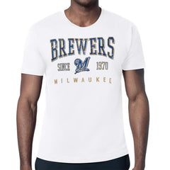 Milwaukee Brewers Starter Distressed Logo T-Shirt - White