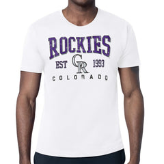 Colorado Rockies Starter Distressed Logo T-Shirt - White