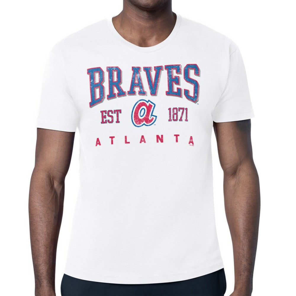 Atlanta Braves Starter Distressed Logo T-Shirt - White