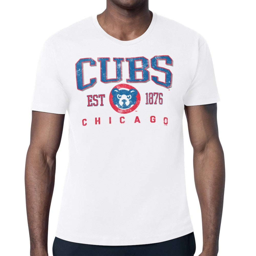 Chicago Cubs Starter Distressed Logo T-Shirt - White